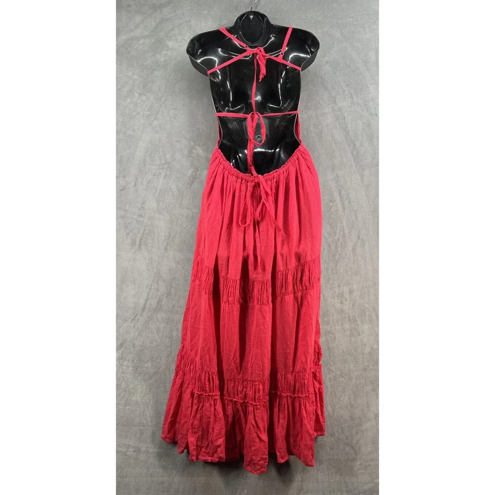 Free People Coral Pink Tiered Maxi Dress